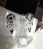 bijou artisanal -boucles Star noires clip