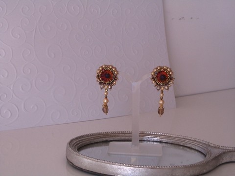 bijou brodé- Boucles clip douceur automnale